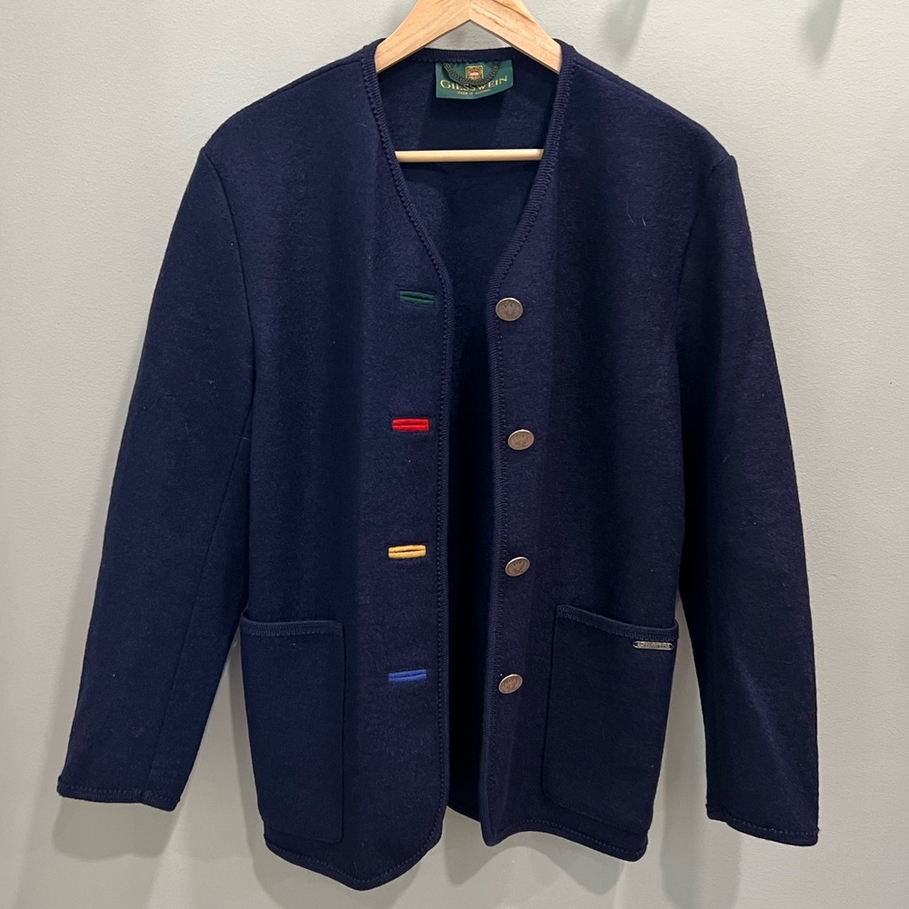 Vintage Geiger Collections Austria Wool Coat Navy Jacket